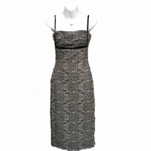 vintage 90’s bustier midi dress tattoo pattern mesh